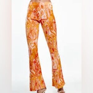 Zara, Jacquard Flared Pant,High waist,Pull-On,Elastic Waist,EUC,Fall Pant,Size M